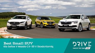 Kia Seltos v Mazda CX-30 v Skoda Kamiq | Best Small SUV | Drive Car of the Year 2021