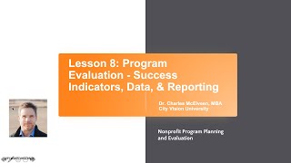 Program Evaluation: Success Indicators, Data, and Reporting