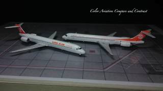 1:400 Uni Air 立榮航空 MD90 B17919 vs B17922 Dream Air / 希望之翼 (Compare and Contrast #3)