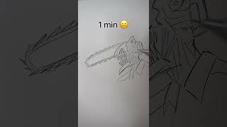 How to Draw Chainsaw Man in 10sec, 10mins, 10hrs #shorts