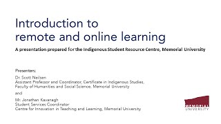 ISRC Webinar - Introduction to Remote and Online Learning