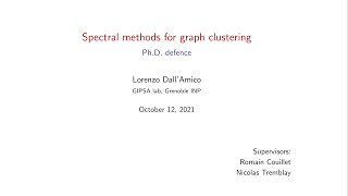 Spectral methods for graph clustering