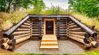 Man Built a $2,000 Underground Log Dugout Shelter!