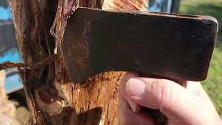 Easy way to debark cedar logs.