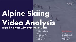 Tripod mounted camera with Protern.io data for ghost comparison in alpine skiing video analysis