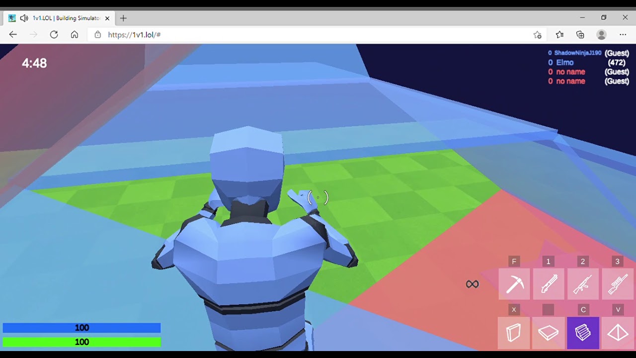 1v1 Lol Building Simulator Battle Royale Shooting Game Play Youtube