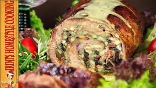 Πρωτοχρονιάτικο χοίρινο γεμιστό ρολό - Christmas stuffed pork roll