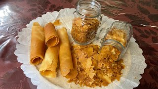 How to make feuilletine flakes (crepes Dantelles)  طريقة عمل فيوتين لتزين الحلويات