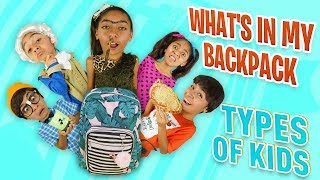 What's In My Backpack Parody - Types of Kids : Funny Back To School Skits // GEM Sisters