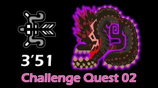 【MHWI】Challenge Quest 02: Tempered Savage Deviljho Bow 3'51 | 挑戰任務: 歷戰恐暴龍 弓