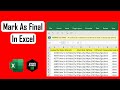 How to Mark a Workbook as Final in Excel