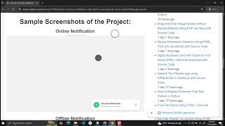 Internet Connection Notification Using HTML, CSS and JavaScript with Source Code
