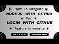 How to Add Login with GitHub in Node.js | GitHub OAuth Integration Tutorial (Step by Step)