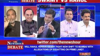 Dr Subramanian Swamy in Times now debate about Rahul Gandhi and Sonia Gandhi land grab in Mumbai
