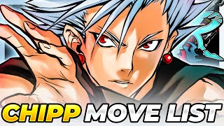 CHIPP ZANUFF MOVE LIST - Guilty Gear XX Accent Core Plus R (GGXXACPR)