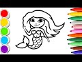 Hello kitty magical Mermaid drawing hello kitty Mermaid Coloring for kids@Artworld06