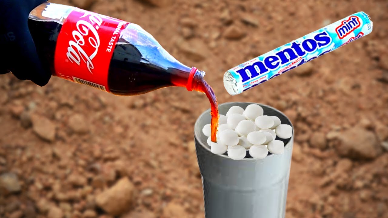 Experiment Volcano Eruption Coca Cola Vs Mentos Underground Youtube