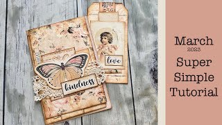 March Monthly Subscription Super Simple Tutorial, Junk Journaling Folio and Tutorial, Pink Monarch