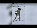 ukrainian soldier does pikachu dance while gunfire rings out