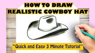 HOW TO DRAW REALISTIC COWBOY HAT