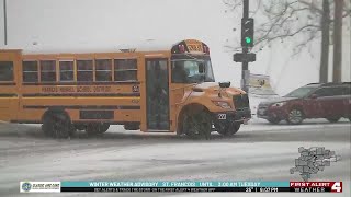 Schools dismiss early as unexpected snowfall creates traffic chaos