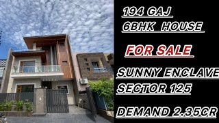 194 Gaj 6bhk house for sale sunny enclave sector 125 duplex house 🏠