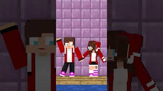 HELP JJ AND JJ SISTER? hole in the wall game JJ AND MIKEY MAIZEN - Minecraft Animation #shorts