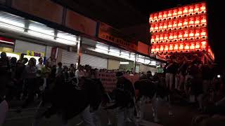 2015年 津久野だんじり祭 下田町6 やりまわし 津久野駅前