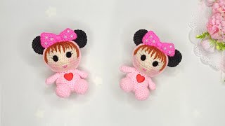 You will be delighted🌸 How to crochet a doll - Baby doll in a MINI MOUSE costume