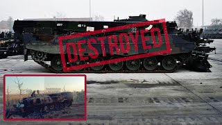 Russian forces wipe out a 54-ton Bergepanzer 3 Buffel based on the Leopard 2 tank