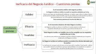 Ineficacia y confirmación del negocio jurídico