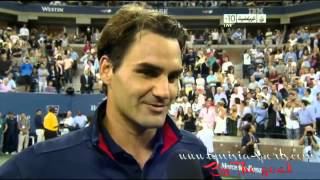 Roger Federer Interview After Match 2rd Us Open 2012 (HD)