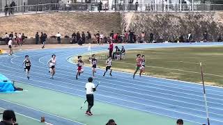 東大阪市陸上競技記録会　2025年2月11日　中学男子100m7組