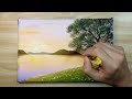 Sunrise In a Beautiful Landscape  Acrylic Painting for Beginners