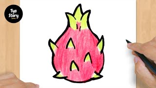 #251 How to Draw a Dragon Fruit - Easy Drawing Tutorial