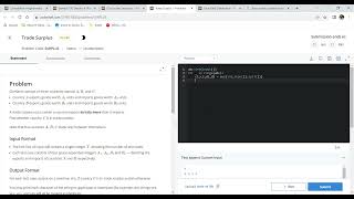 Trade Surplus Codechef solution