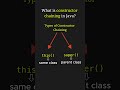 What is Constructor Chaining in Java? Explained in 86 Seconds! #k5kc #java #interview