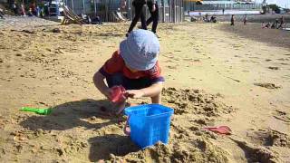 Lewis on the Beach at Southend on Sea 28th September 2014