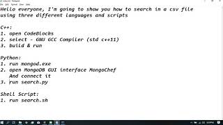 Searching in a CSV file using C++, Python and Shell Script