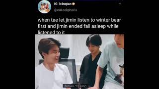 Jimin talking about taehyung's song winter Bear 🐻💜💜💜