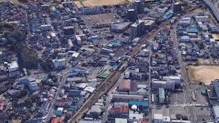 Google Earth　乃木駅（島根県）　山陰本線　のぎ