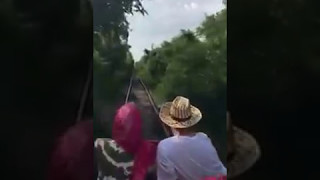 ណូរី Bamboo Train in Battambang  Norry Ride   Nori Rail AKA Cambodia's Bamboo Train