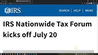IRS Nationwide Tax Forum kicks off July 20