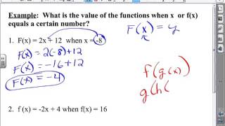 Algebra (4-7) Function notation