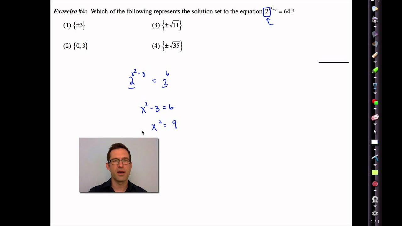 Common Core Algebra II.Unit 4.Lesson 5.The Method Of Common Bases - YouTube