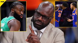 Shaq adamant Jaylen Brown is frustrated amid Brown's likely to be traded to the NY Knicks.