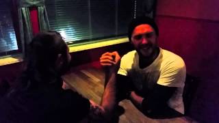 Rob v Jimmy arm wrestle in Greenland