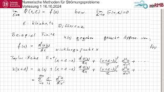 Numerische Methoden für Strömungsprobleme 1