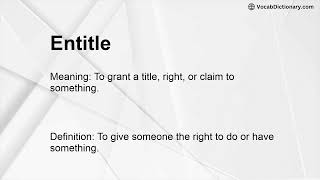 Entitle Meaning