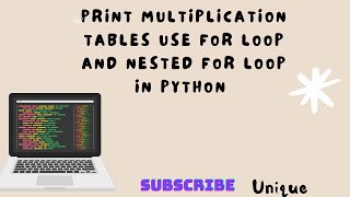 Multiplication Tables using for and nested for loop in python #code #python #coding #education